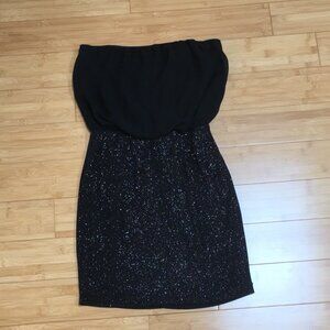 EUC Ruby Rox Black Strapless Blouson Bodycon Dress